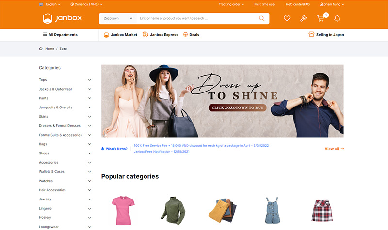 zozotown online shopping