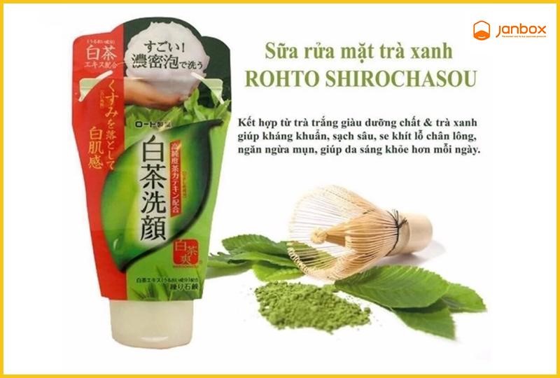 Review sữa rửa mặt trà xanh Nhật Rohto Shirochasou