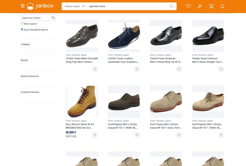 Search-for-different-Japanese-shoe-sizes-on-Janbox